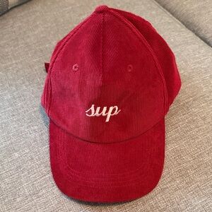 Red Corduroy Cap